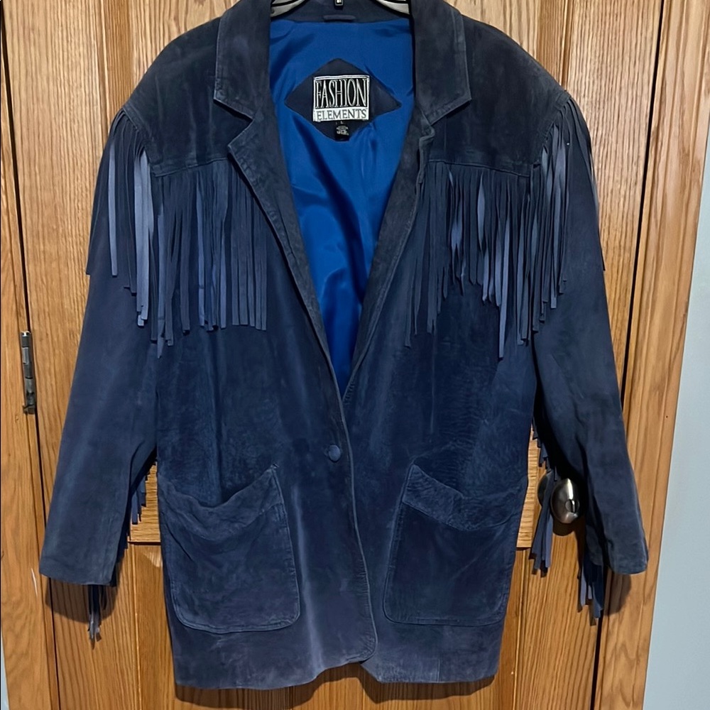 Women's Blue Fringe Jacket